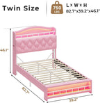 Bed Frame with LED Lights Pink