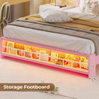 Bed Frame with LED Lights Pink