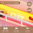 Bed Frame with LED Lights Pink