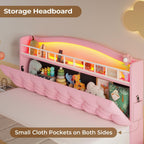 Bed Frame with LED Lights Pink