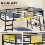 LED Bunk Bed with Desk Greige