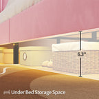 Linen Fabric LED Bed Frame Pink