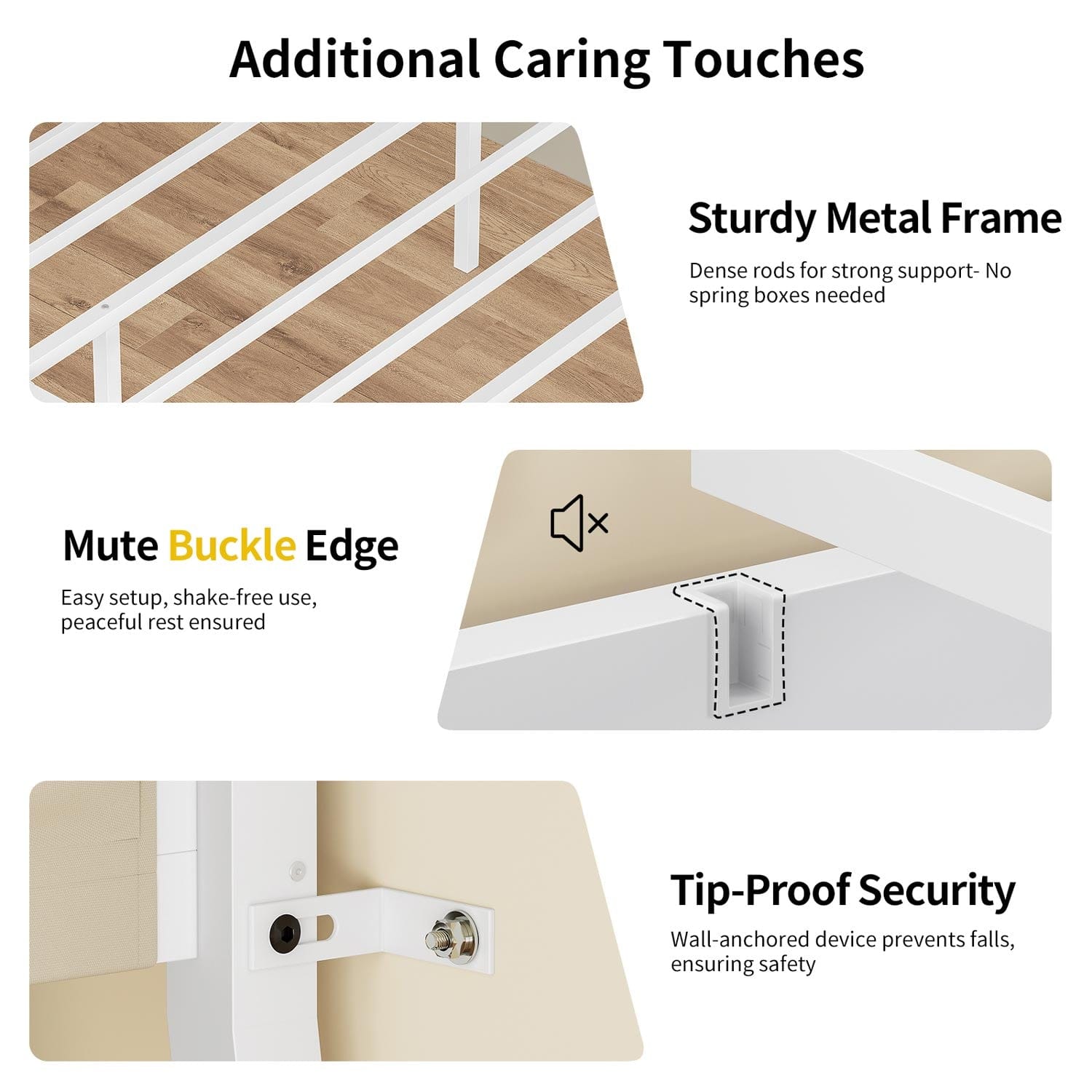 LED Bunk Bed with Desk White