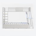 LED Bunk Bed with Desk White