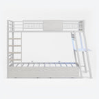 LED Bunk Bed with Desk White