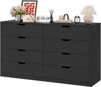 8 Drawers Dresser Black