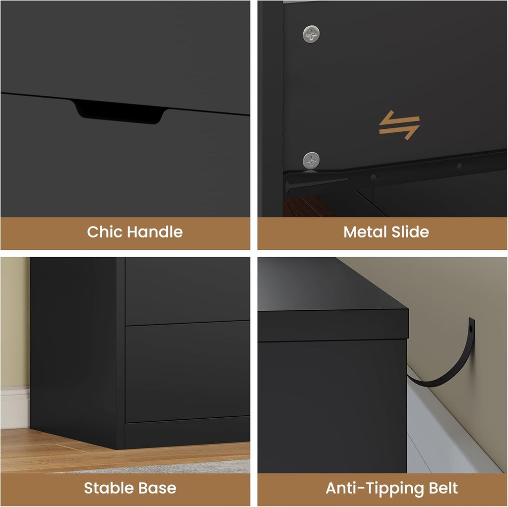 8 Drawers Dresser Black