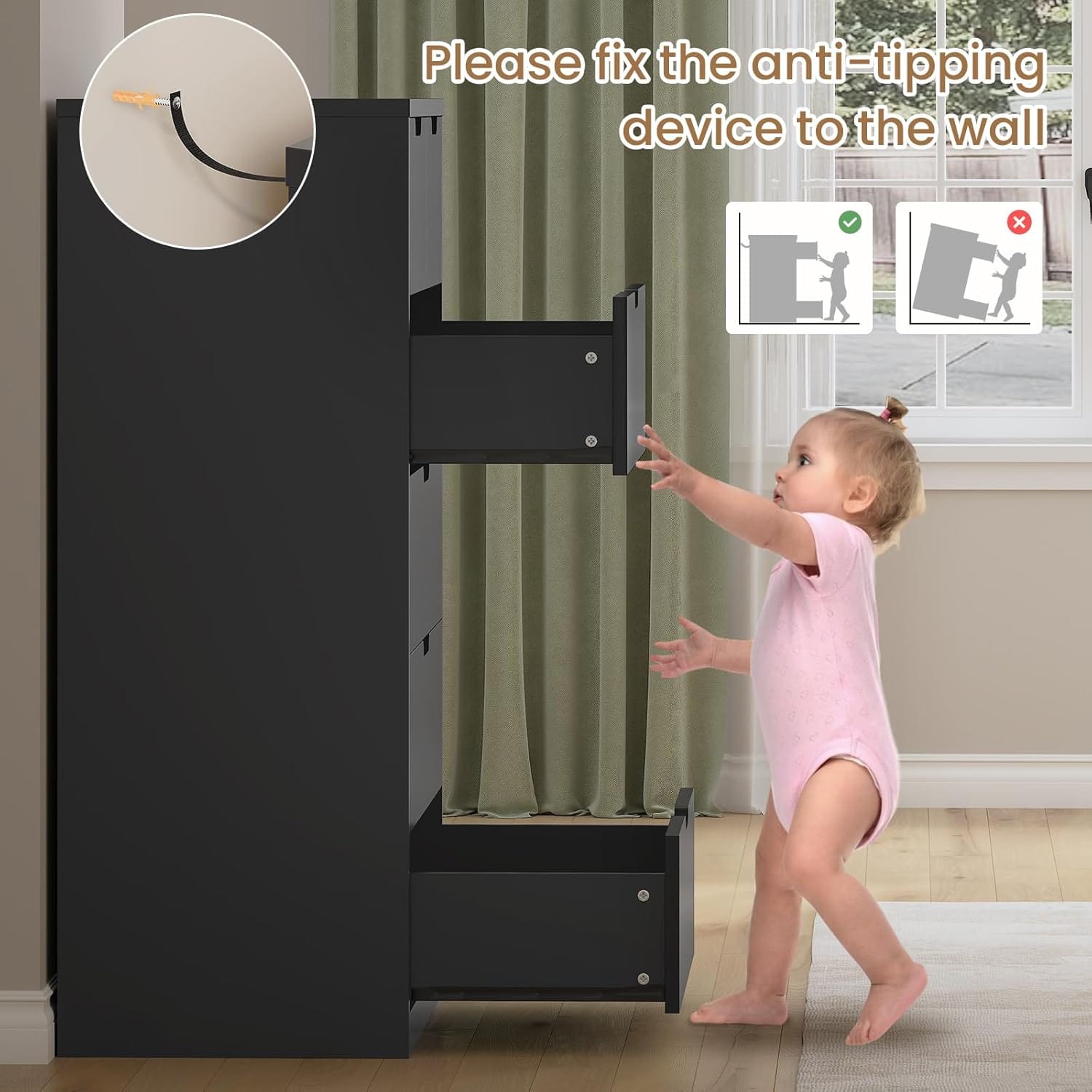 Closet Dresser Black