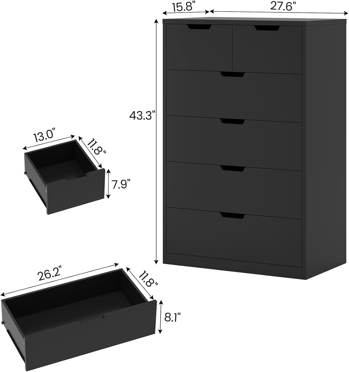 Closet Dresser Black