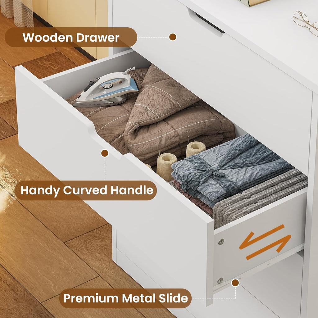 4 Drawers Dresser White