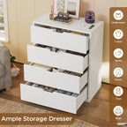 4 Drawers Dresser White