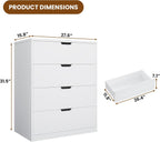4 Drawers Dresser White