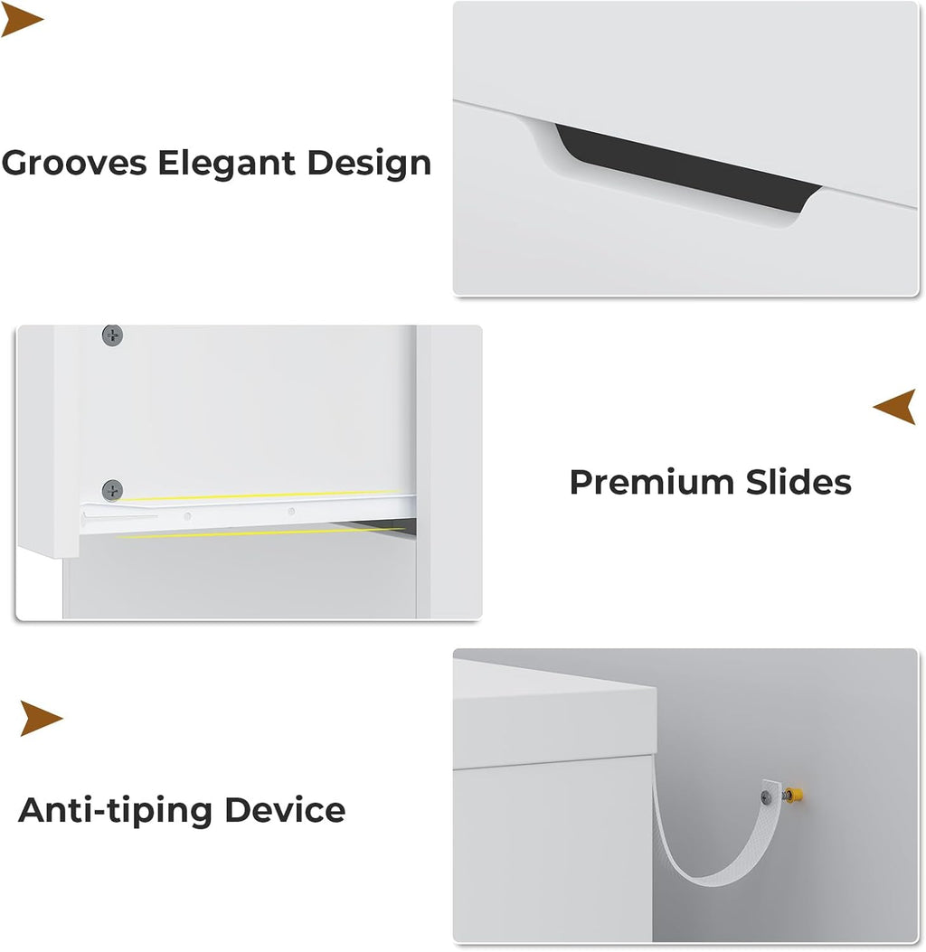 8 Drawers Dresser White