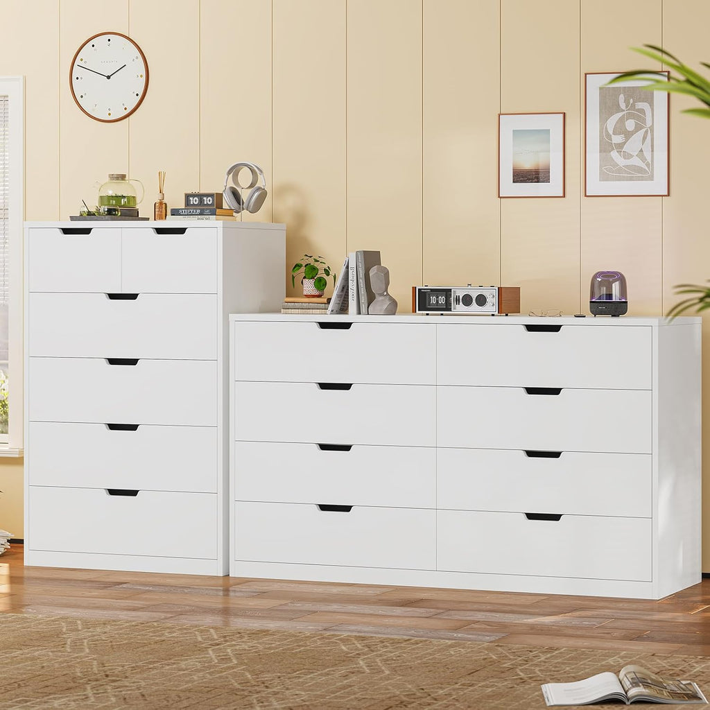 8 Drawers Dresser White