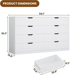 8 Drawers Dresser White