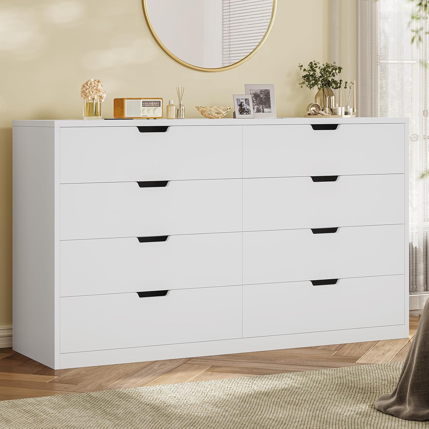 8 Drawers Dresser White
