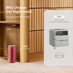 Fluted Nightstand with Charging Station Oak