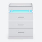 LED Nightstand with Charging Station White