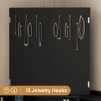 Corner Vanity with Cushioned Storage Stool Black