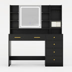 Makeup Vanity with Jewelry Box Black