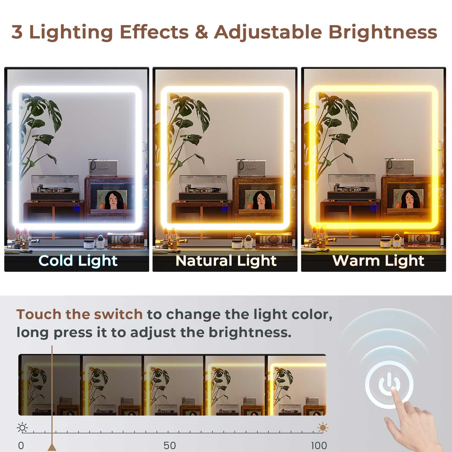 Makeup Vanity with Jewelry Box Black