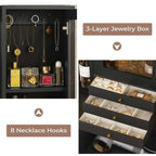 Makeup Vanity with Jewelry Box Black