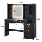 Makeup Vanity with Jewelry Box Black