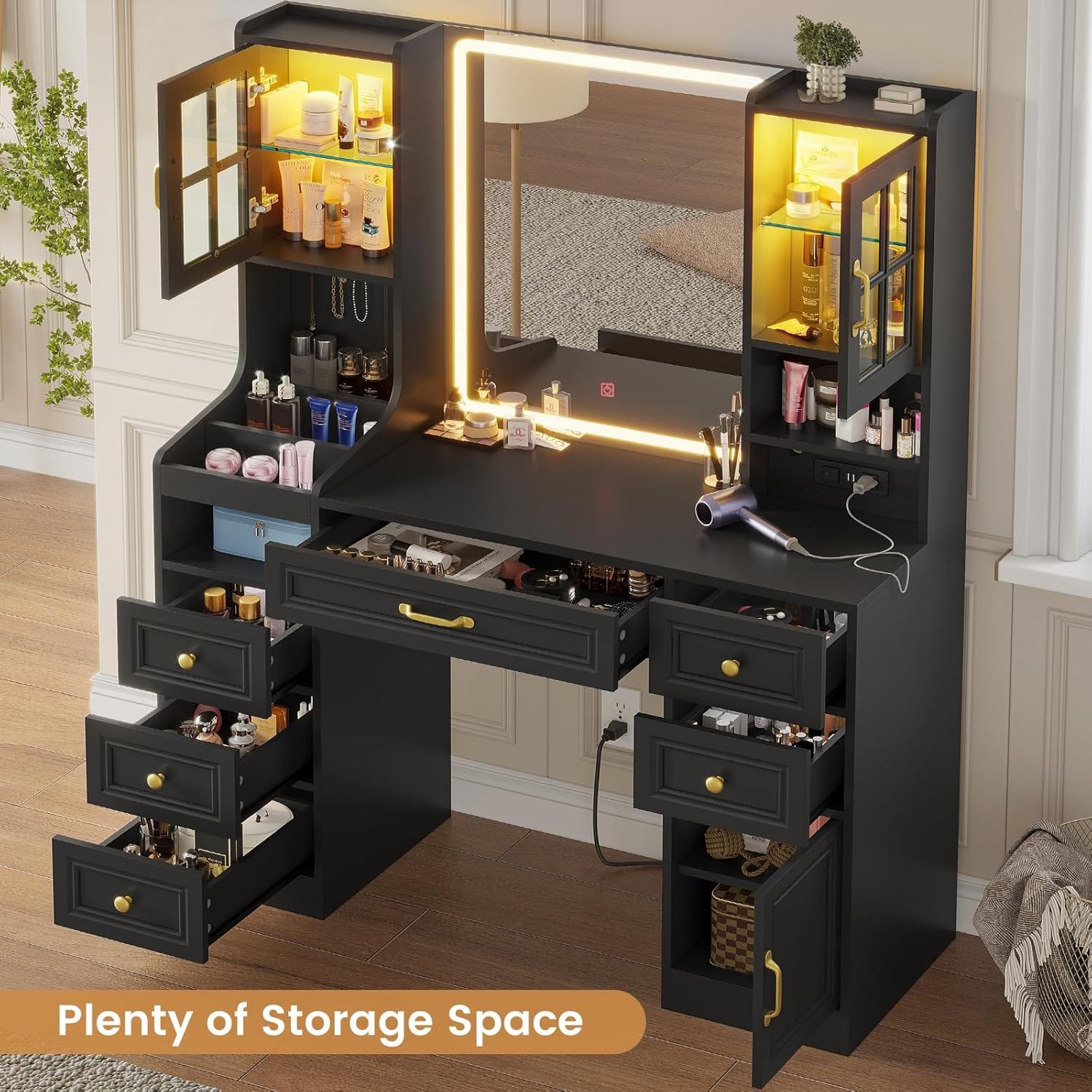 Makeup Vanity Table Black