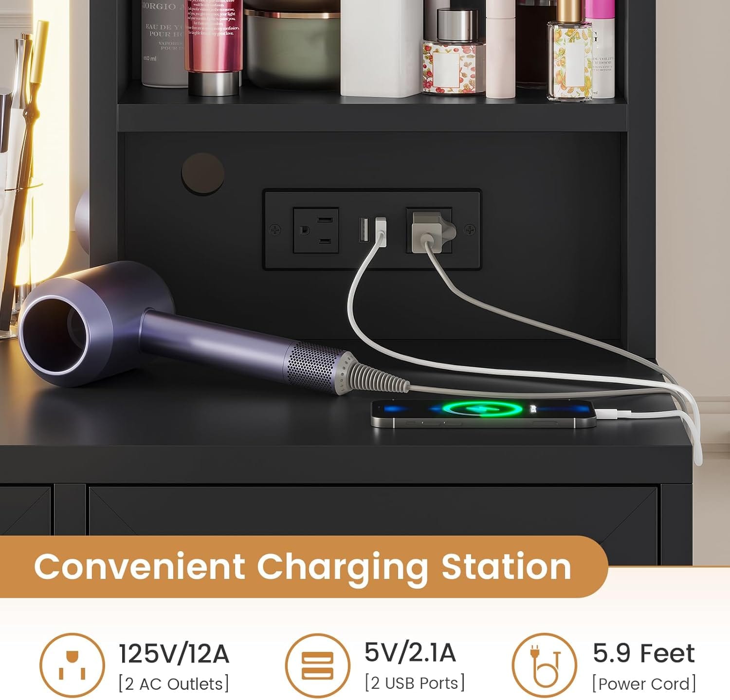 Makeup Vanity Table Black