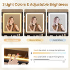 Makeup Vanity with Upholstered Stool Black & Gold