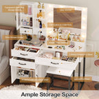 LED Makeup Vanity Set White & Black