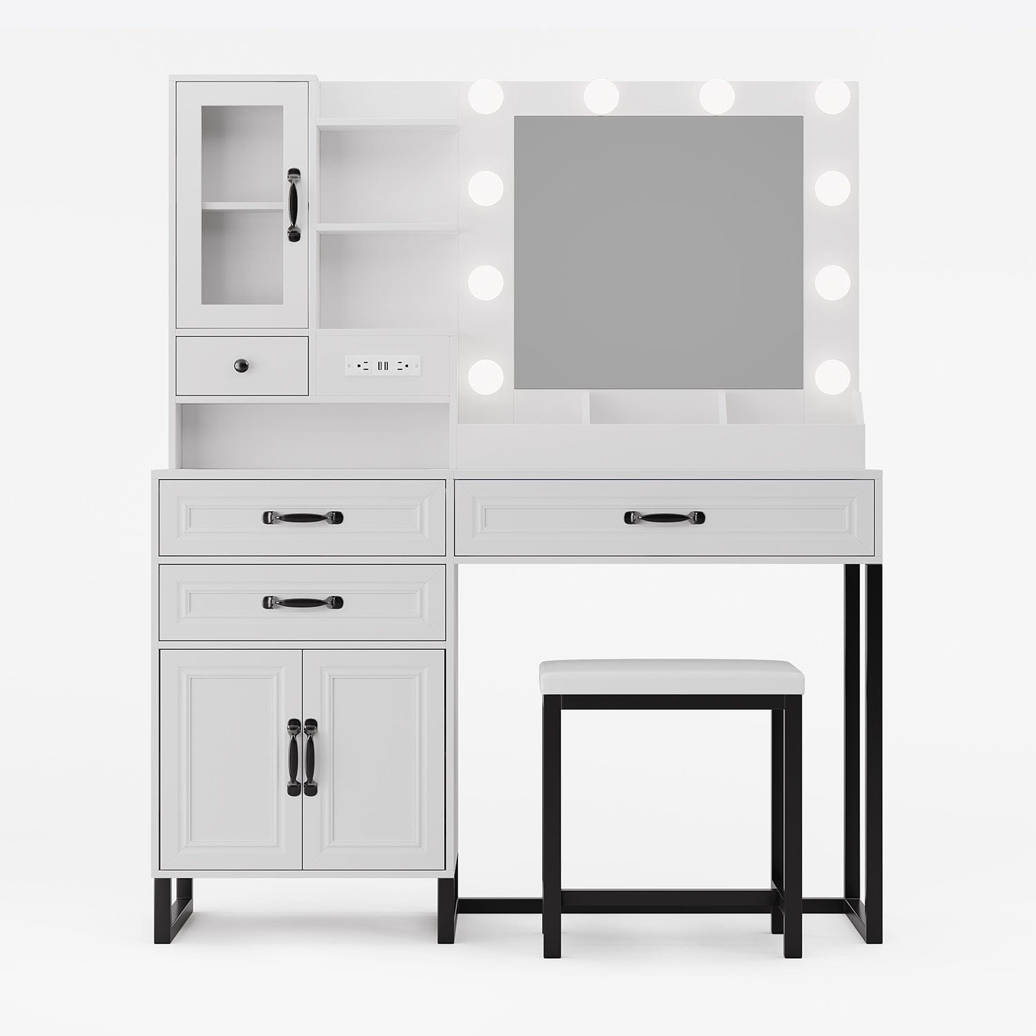 LED Makeup Vanity Set White & Black