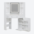 Corner LED Makeup Vanity Table White