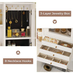 Makeup Vanity with Jewelry Box White