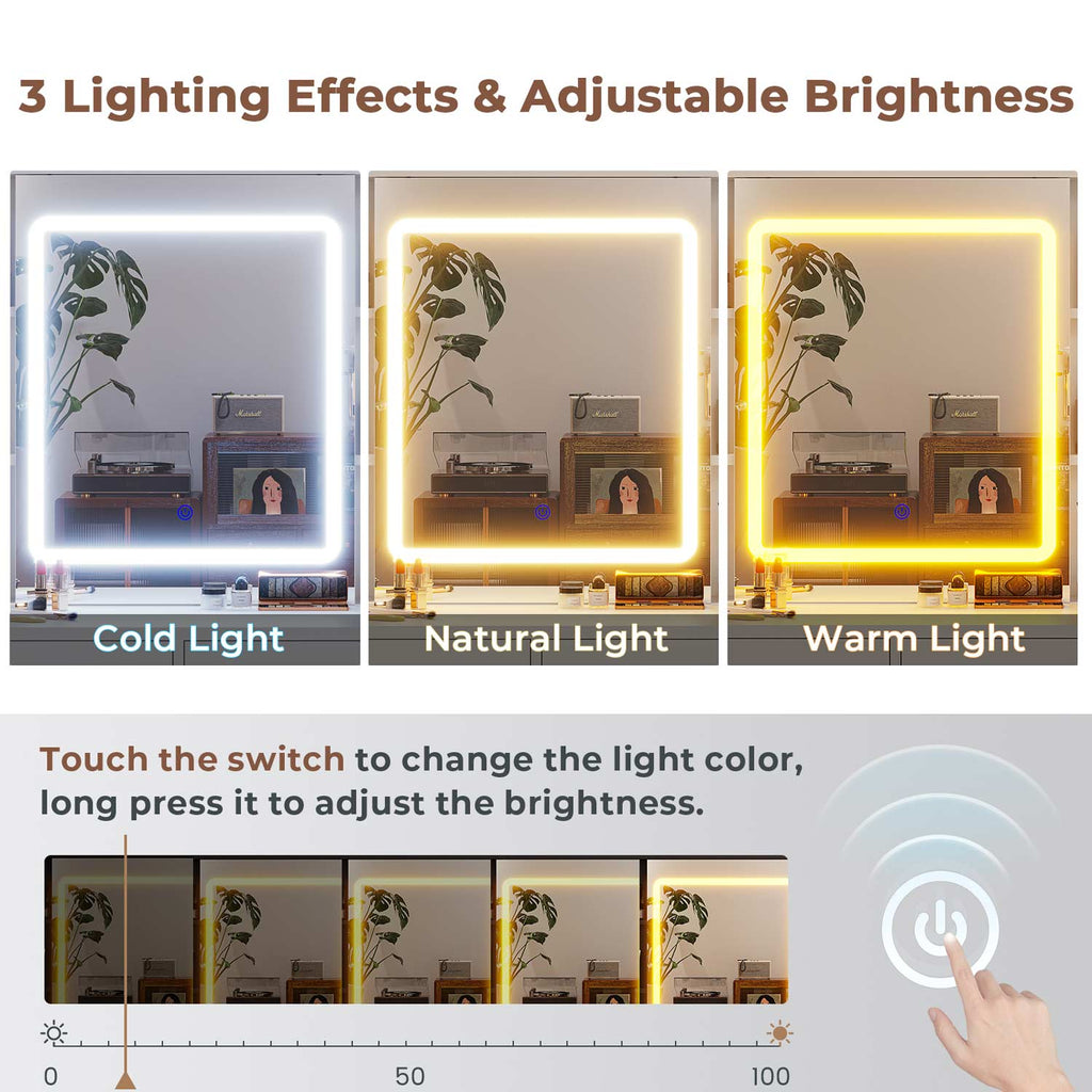 Makeup Vanity with Jewelry Box White