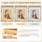 Makeup Vanity with Upholstered Stool White & Gold