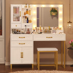 LED Makeup Vanity Set White & Gold